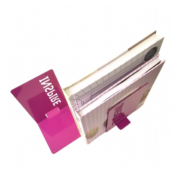 New Metal Bookends Set with Stenciled INSPIRE Message - Picture 4 of 10